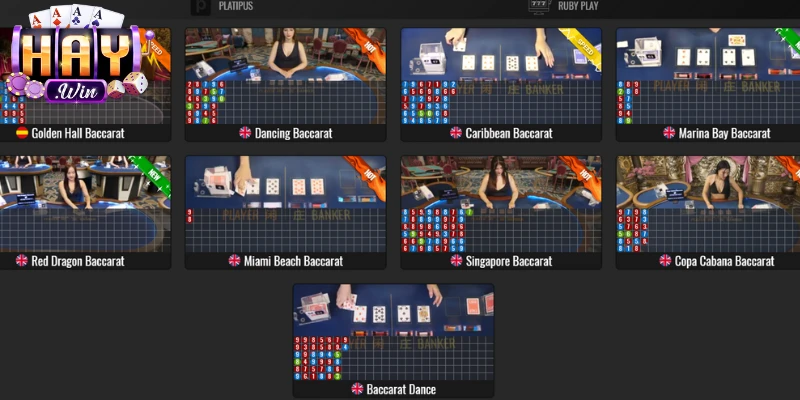 Baccarat – Trò chơi kinh điển với luật chơi dễ tiếp cận Haywin 